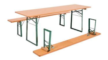 Assembly classic beer tent set The picture shows a classic beer tent set with a green frame.