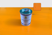 Vernice per legno color ocra per verniciare set da birreria.