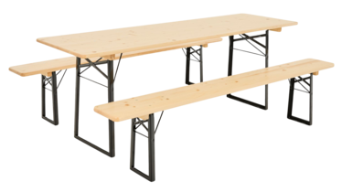 Image of a beer tent set with a width of 67 cm in natural color.