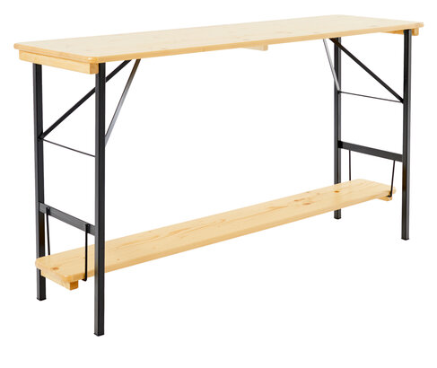 Stehtisch "200x60" mit Fußbrett Der Stehtisch "200x60" mit Fußbrett