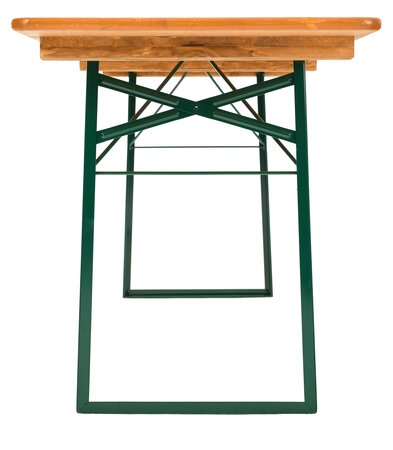 The frontal view of the classic beer table pine The frontal view of the classic beer bench in pine.