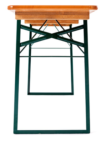 Front view classic beer table The front view of the classic beer table.