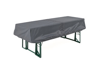 The classic beer tent set is covered with the outdoor table cover.