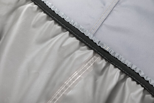 Close-up of the seam of the outdoor table cover