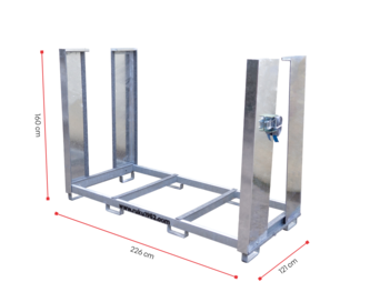 DIe Maße des leeren Transportgcontainers für 20 67 cm Bierzeltgarnituren.