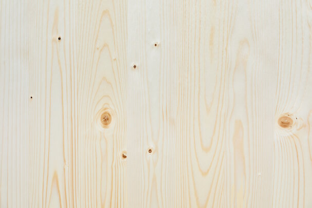 The wooden top of the beer garden table sets in nature.