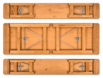 Die Draufsicht der Designgarnitur Rustica zusammengeklappt.