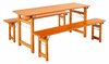 Design set Rustica Design set Rustica consisting of table and two benches without backrest.